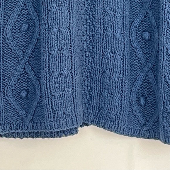 Talbots Blue Silk Blend Cable Knit Pullover Sweater - Picture 9 of 11